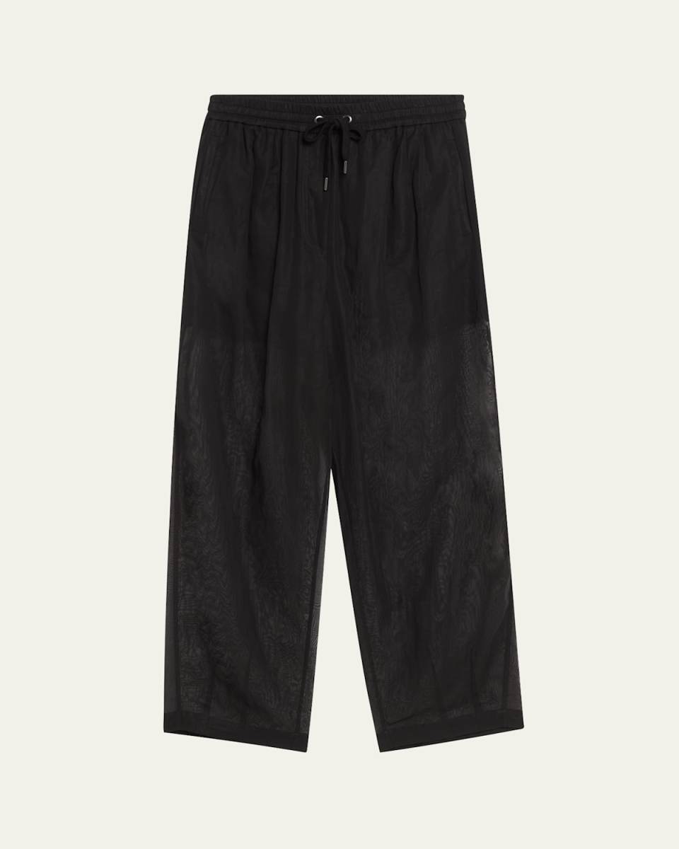 Drawstring Cotton Gauze Track Pants